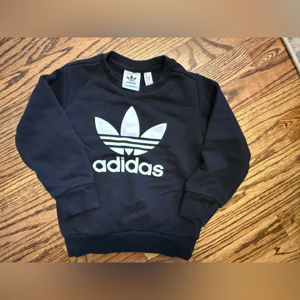 Adidas Kids Black Joggers with White Stripes 3T